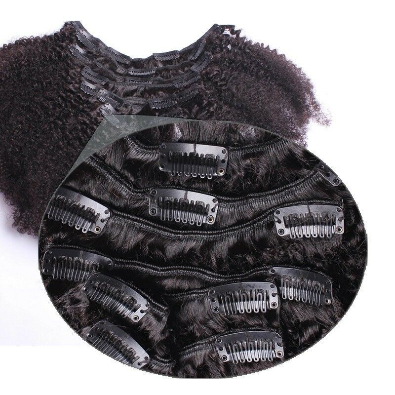 Afro Kinky Curly Top Quality Clip In Hair Extensions 100% Human Hair Remy Virgin Seamless Clip In Hair Extension